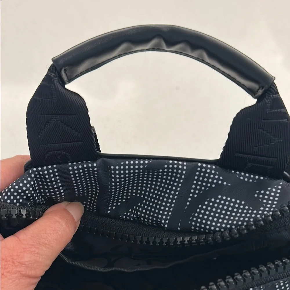 Calvin Klein Black and White Backpack with Monogram and Mesh Design - Picture 6 of 9